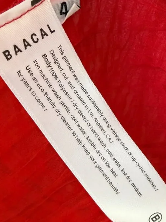 NWT- Baacal Lipstick Red "Maya" Pleated Cardigan - Picture 9 of 9